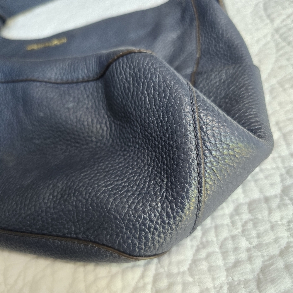 MICHAEL KORS Dark Blue Leather Hobo Bag with Tassels - Picture 6 of 16